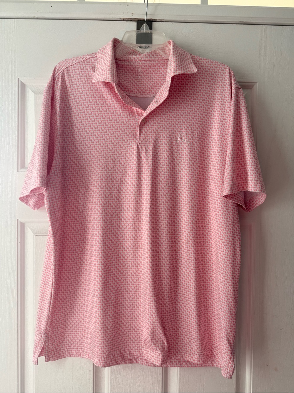 Rhoback Men's Pink Pig Patterned Short-Sleeve Polo
